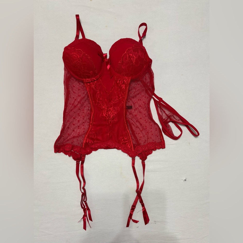 Seven Till Midnight Red Lace Chemise with Straps